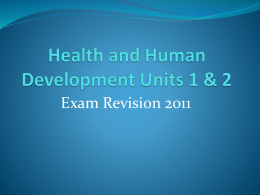 Health and Human Development Units 1 & 2