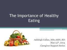 The Importance of Healthy Eating