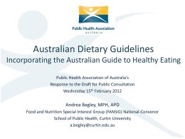 Guidelines - Public Health Association of Australia