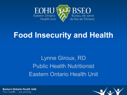 Food Insecurity: A Public Health Issue