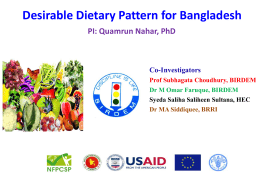 Desirable Dietary Pattern for Bangladesh