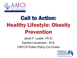 Call to Action – Sustaining FCS ED-Healthy Weight