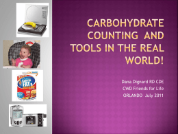 Carbohydrate Counting in the Real World