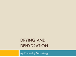 Drying and Dehydration