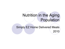 Nutrition in the Aging Population