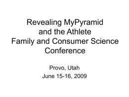 Revealing MyPyramid and the Athlete
