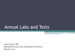 Annual Labs and Tests-Lara Freet, RD