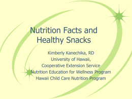 Nutrition Facts And Healthy Snacks - Ctahr