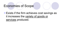 Sept 10, 2012 - Economies of Scope