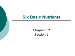 Six Basic Nutrients Notes