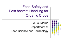 Food Safety and Postharvest Handling for Organic Crops