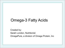 Omega-3 Fatty Acids - Food Product Design