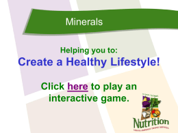 Minerals - UMass Nutrition