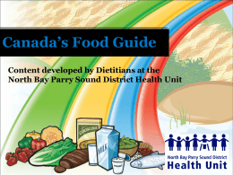 Eating Well with Canada’s Food Guide