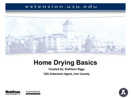 Home Drying Basics - Utah State University Extension