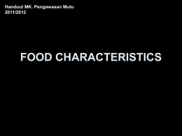 FOOD CHARACTERISTICS - Soegijapranata Catholic University