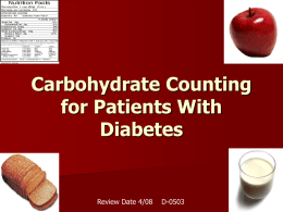 Carbohydrate Counting for pediatric patients with type 1