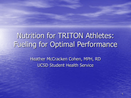 Nutrition and Our Athletes: Fueling for Optimal Performance