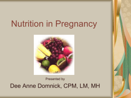 Nutrition in Pregnancy - Barefoot Doctors' Academy