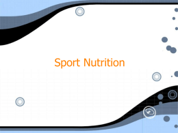 Sport Nutrition - Bedford Public Schools