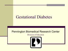 Gestational Diabetes – Pennington Biomedical Research