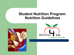 Student Nutrition Program