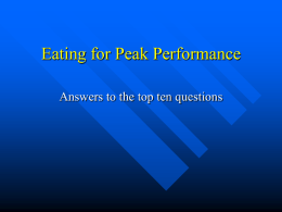 Eating for Peak Performance - Independent School District 196