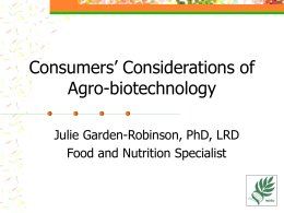 Consumers’ Considerations of Agro