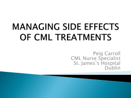 Managing side effects of CML treatments