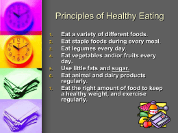 Principles of Healthy Eating