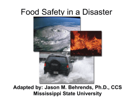 Food Safety in a Disaster - Mississippi Extension Service