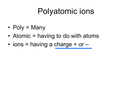 Polyatomic ions - Chemistry Land Intro