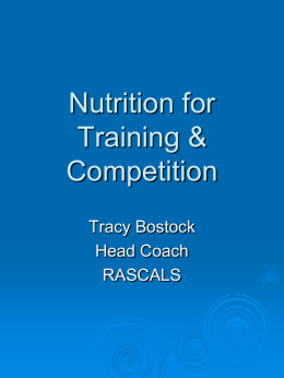 Nutrition for Training & Competition