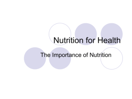 Nutrition for Health - Riverside High School