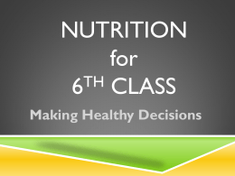 Nutrition for 6th Class NKETS