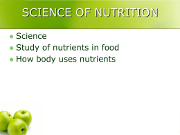 Science of Nutrition - University of Akron