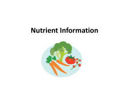 Nutrient Information - Iroquois Central School District