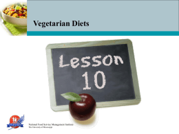 Vegetarian Diets - National Food Service Management Institute