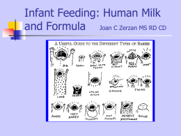 Human Milk and Formulas -- Selection and Composition