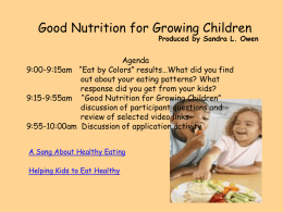 Good Nutrition for Growing Children
