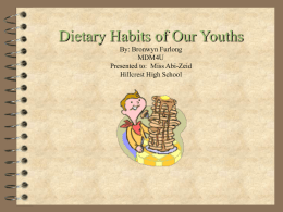 Dietary Habits of Our Youths