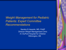 Weight Management for Pediatric Patients Seen