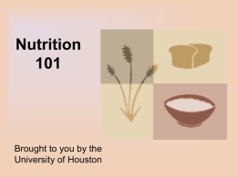 Nutrition 101 - University of Houston