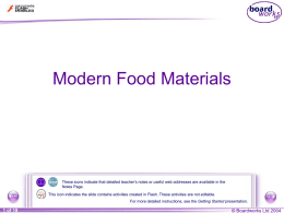 Modern Food Materials