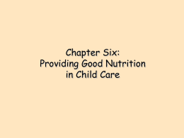 Providing Good Nutrition in Child Care