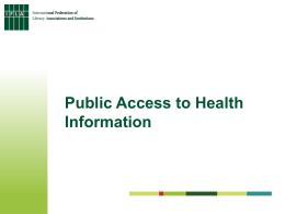 Public Access to Health Information