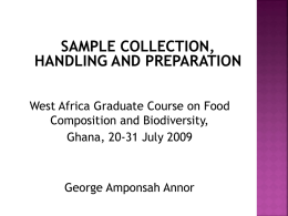 Sample collection, handling and preparation