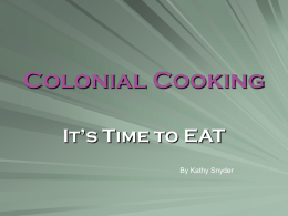 Colonial Cooking