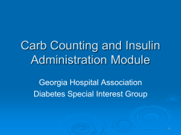 Carb Counting and Insulin Administration