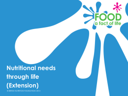 Nutritional needs through life extension (5.80